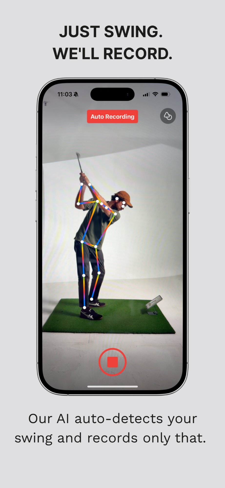 AI swing detection with body tracking
